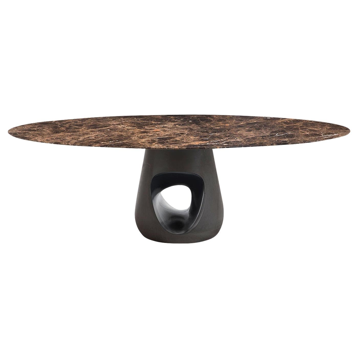 Barbara Dining Table with Emperador Marble Top by Renato Zamberlan For Sale