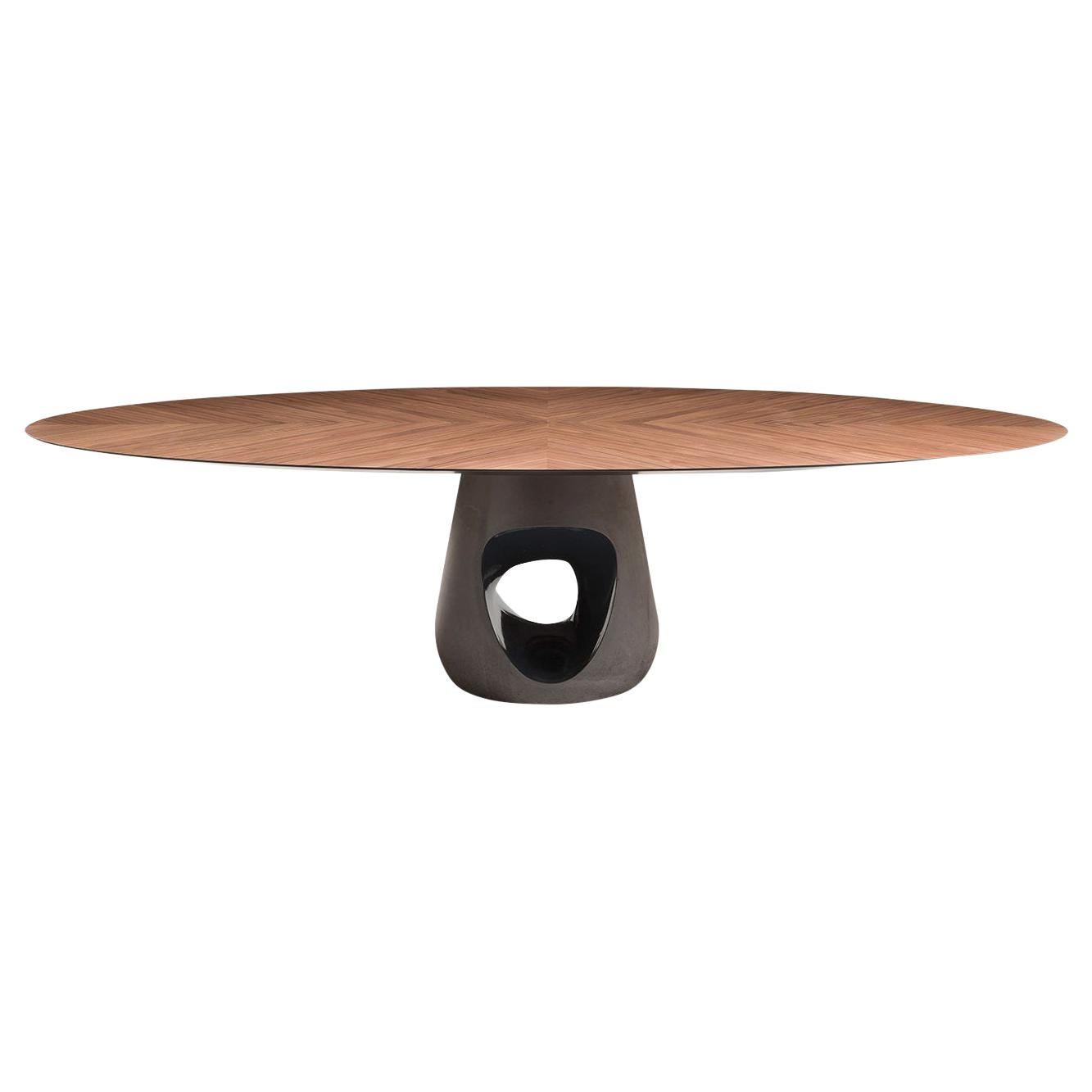 Barbara Dining Table with Walnut Top by Renato Zamberlan For Sale