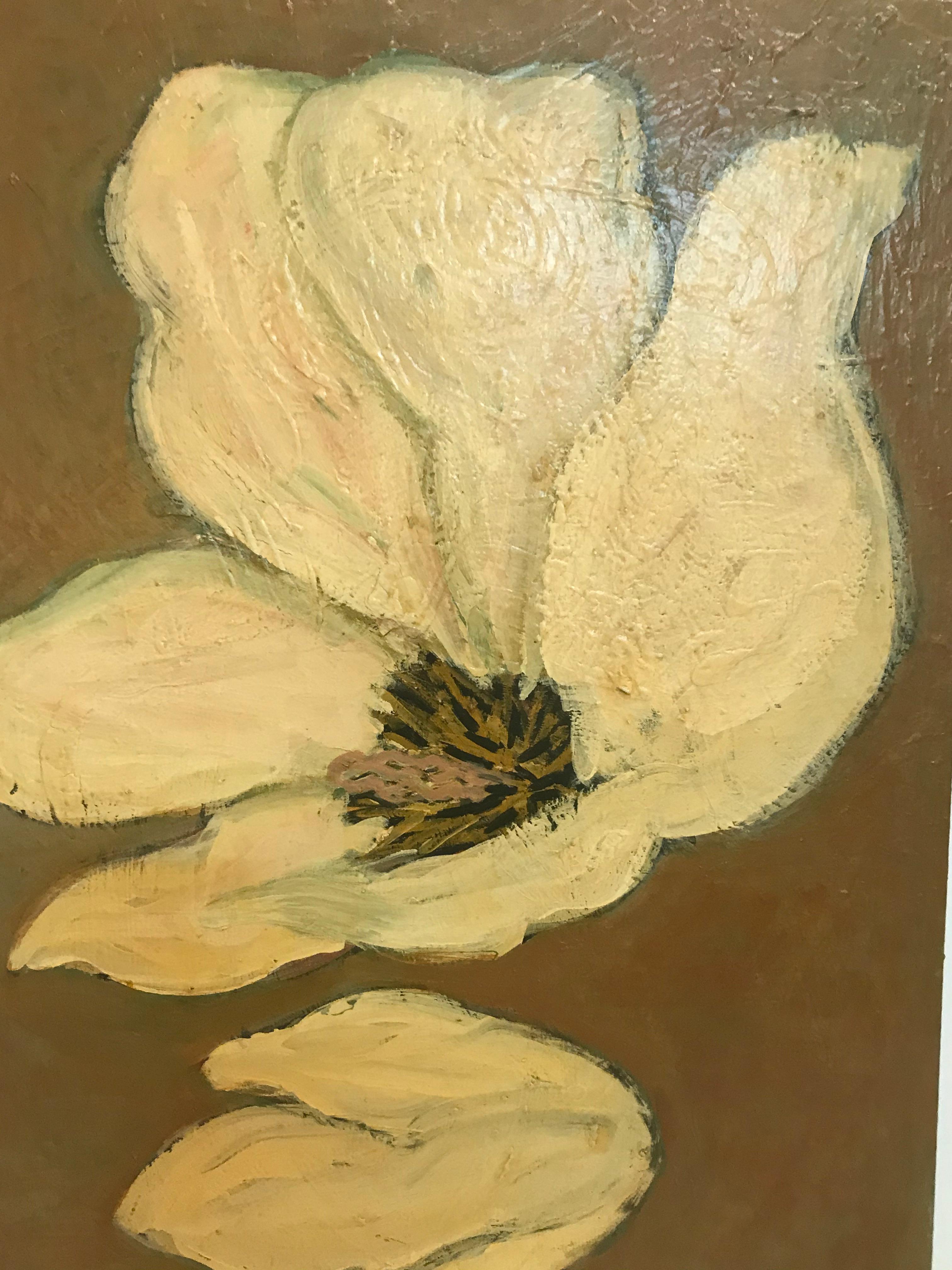 Barbara Dodge Oil Painting of a Flower In Excellent Condition In Pasadena, CA