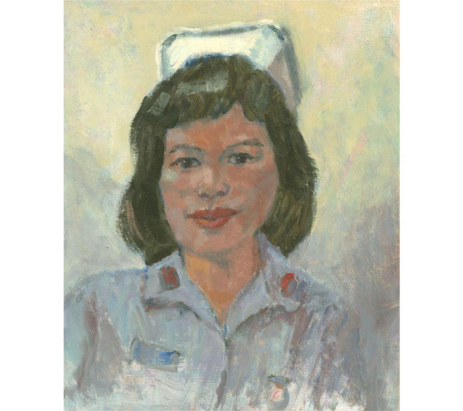 Barbara Doyle (b.1917) - Contemporary Oil, Smiling Nurse 1