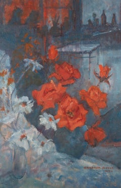 Barbara Doyle (née en 1917) - 1990 Huile, Roses de Clapham