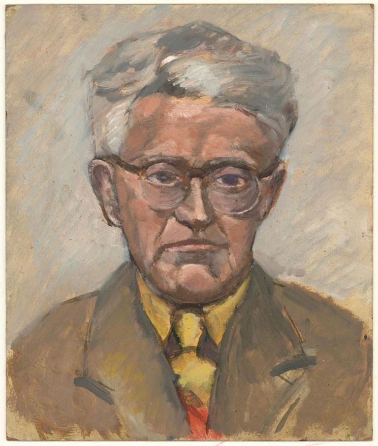 Barbara Doyle (nata nel 1917) - Olio contemporaneo, Un uomo serio in vendita 1