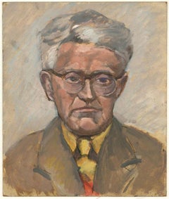 Barbara Doyle (née en 1917) - Huile contemporaine, Un homme sérieux