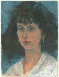 Barbara Doyle (b.1917) - Contemporary Oil, Blue Gaze
