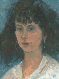 barbara doyle artist Barbara Doyle (b.1917) - Contemporary Oil, Blue Gaze