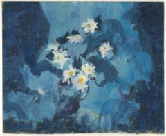 Barbara Doyle (b.1917) - Contemporary Oil, Daisies And Blue Elephants