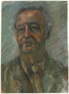 Barbara Doyle (b.1917) - Contemporary Oil, Disgruntled Man