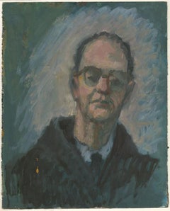 Barbara Doyle (née en 1917) - Peinture à l'huile contemporaine, portrait double face