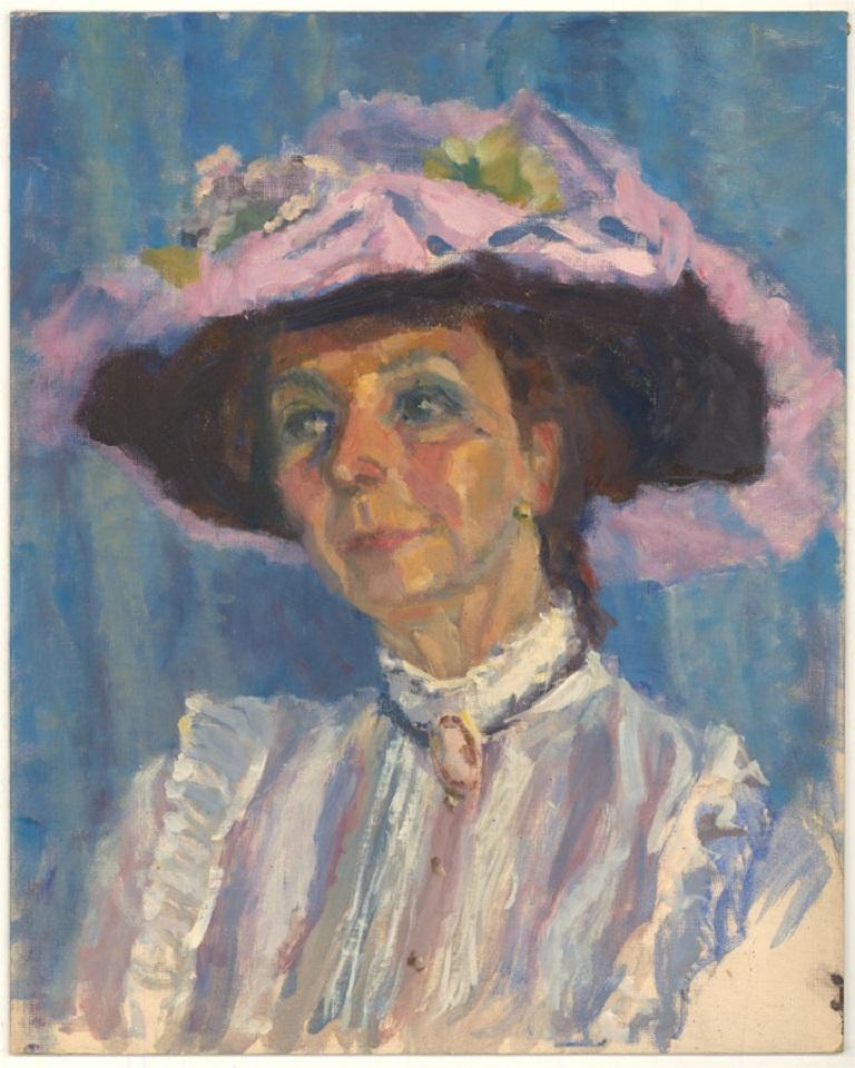 Barbara Doyle (b.1917) - Contemporary Oil, Elegant Edwardian Woman 1