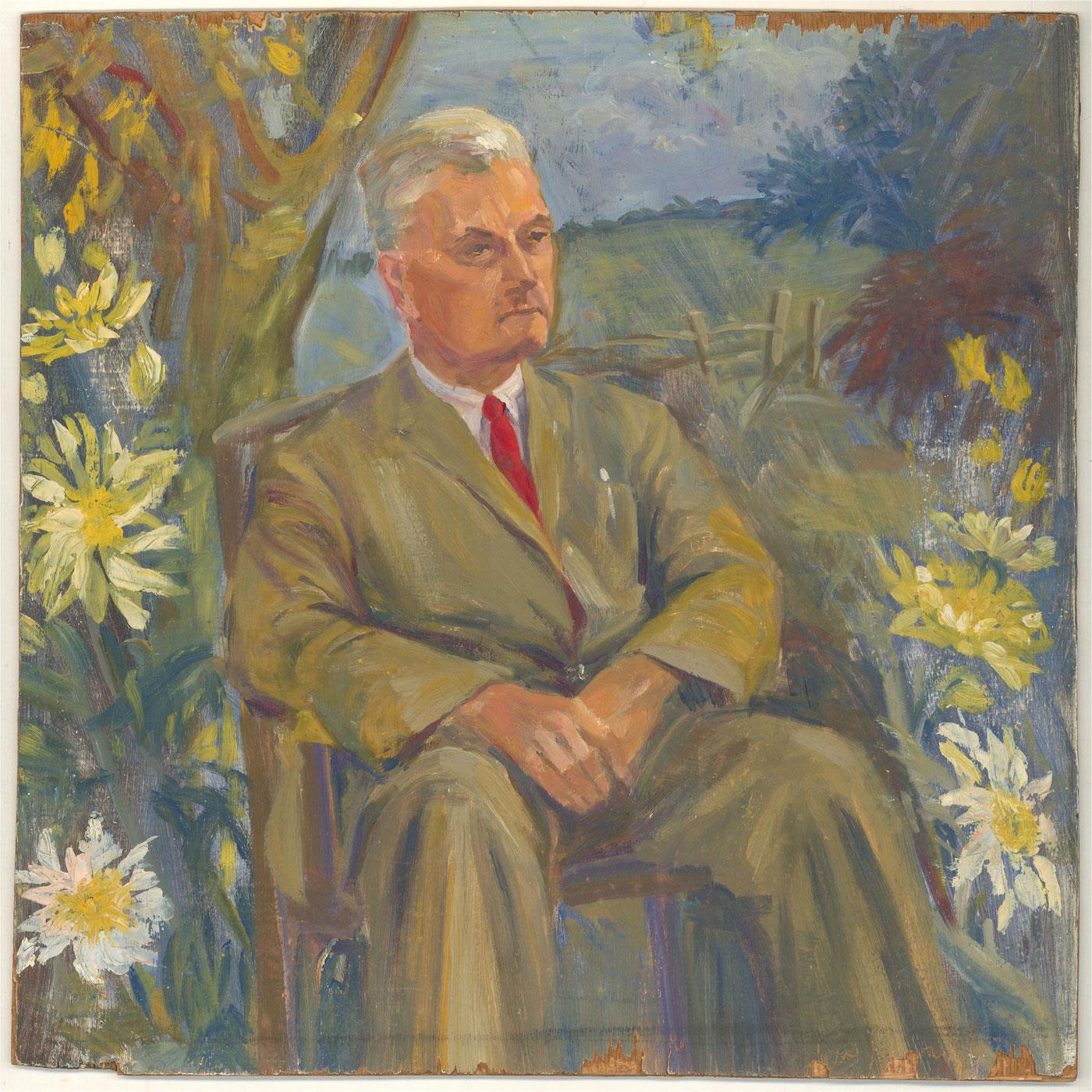 Barbara Doyle (b.1917) - Contemporary Oil, Gentleman Among The Daisies 1