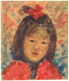 Barbara Doyle (b.1917) - Contemporary Oil, Little Girl In Red