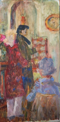 Barbara Doyle (nata nel 1917) - Olio contemporaneo, Time To Go Home (Tempo di tornare a casa)