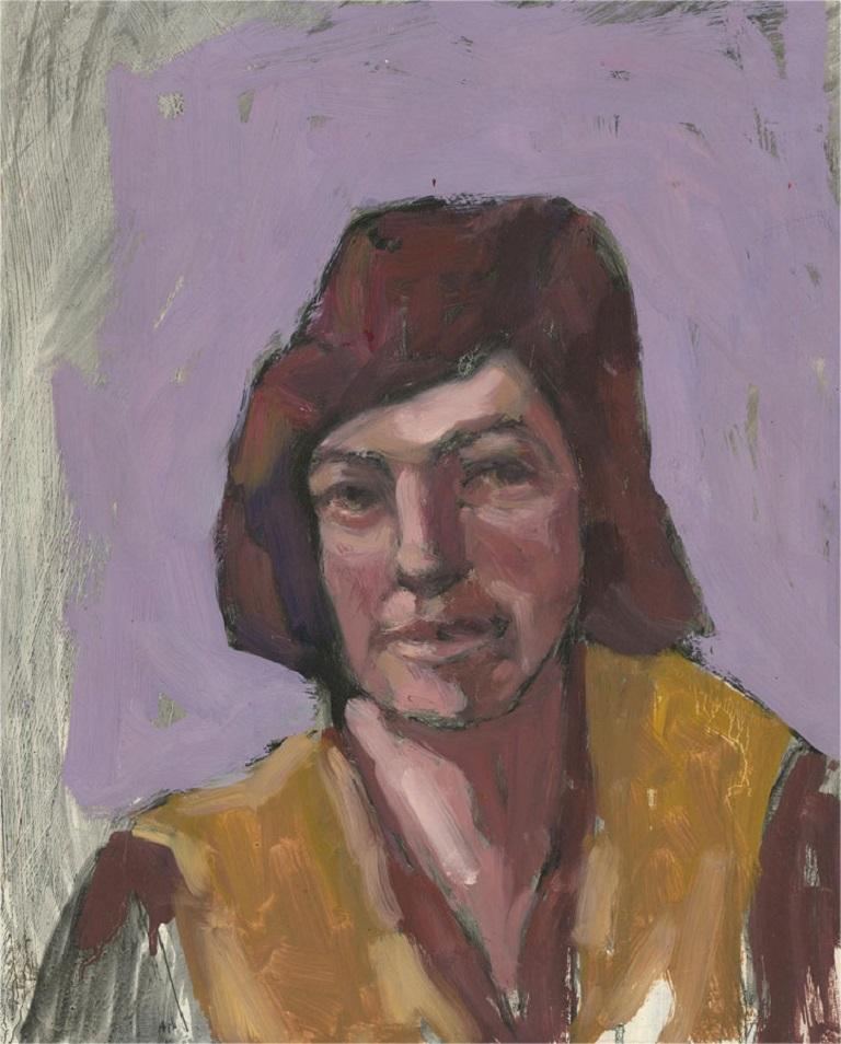 Barbara Doyle (b.1917) - Contemporary Oil, Woman In Purple 1