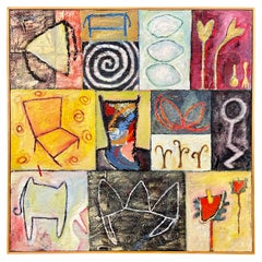 Barbara Fisher Öl auf Leinwand „Ein Schritt, Zwei Schritte“, FRAMED, 2000