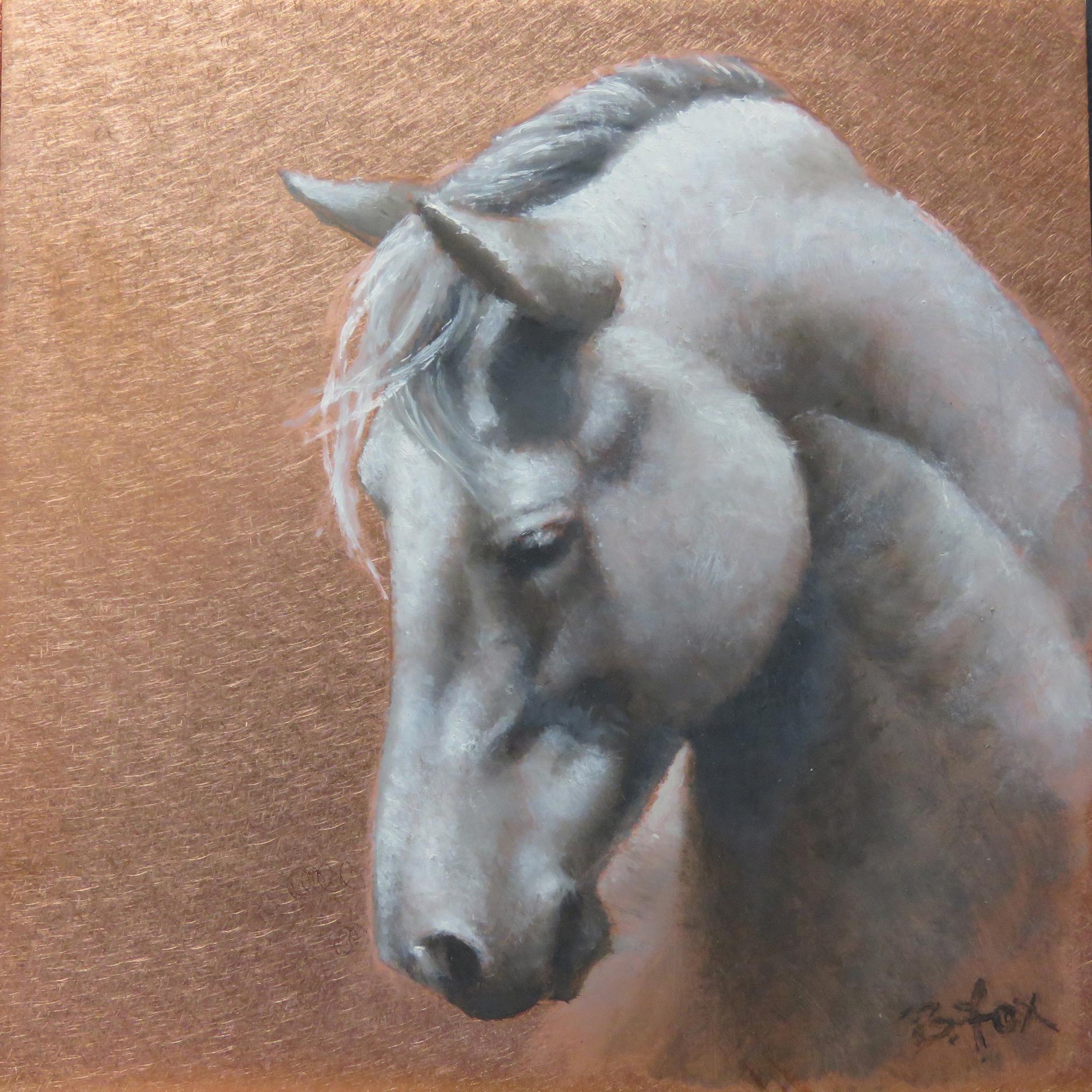 "Ein williger Geist #4" - Fotorealistische Miniatur-Tiermalerei