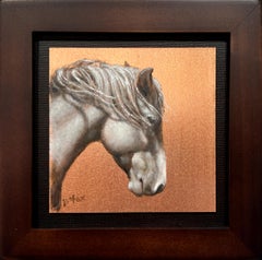 "A Willing Spirit #5" - Peinture animalière miniature photoréaliste