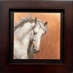 "A Willing Spirit #7" - Peinture animalière miniature photoréaliste