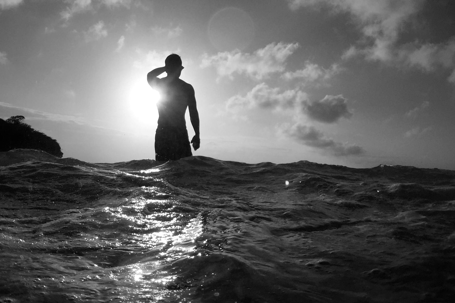 Barbara Gentile Black and White Photograph - Horizon, Curacao, 2015    printed on Aluminum 