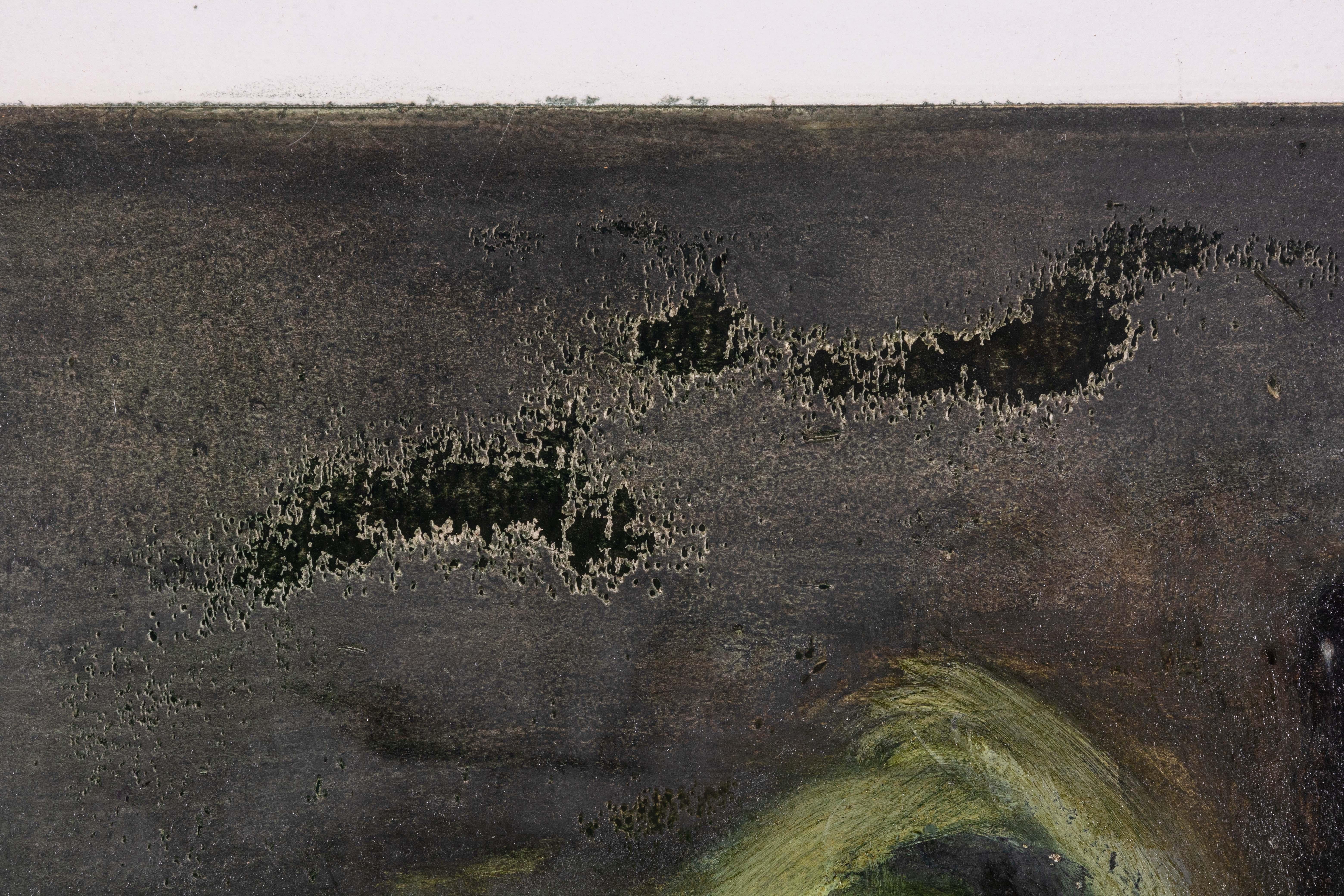 Barbara Goodman Für Betty signiert Abstraktes figuratives Ölgemälde auf Papier 1994 im Zustand „Gut“ im Angebot in Keego Harbor, MI