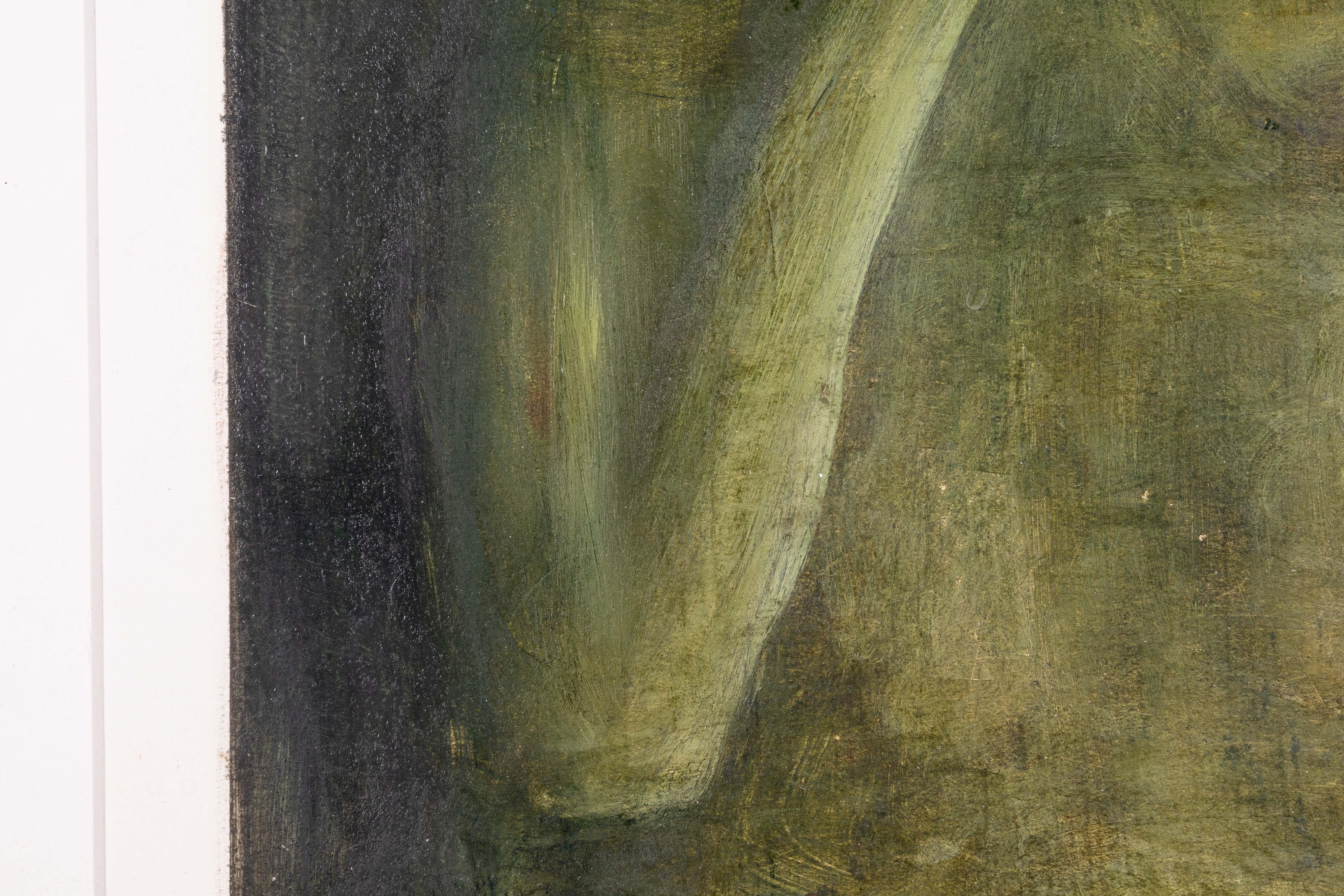 Barbara Goodman Für Betty signiert Abstraktes figuratives Ölgemälde auf Papier 1994 im Angebot 1