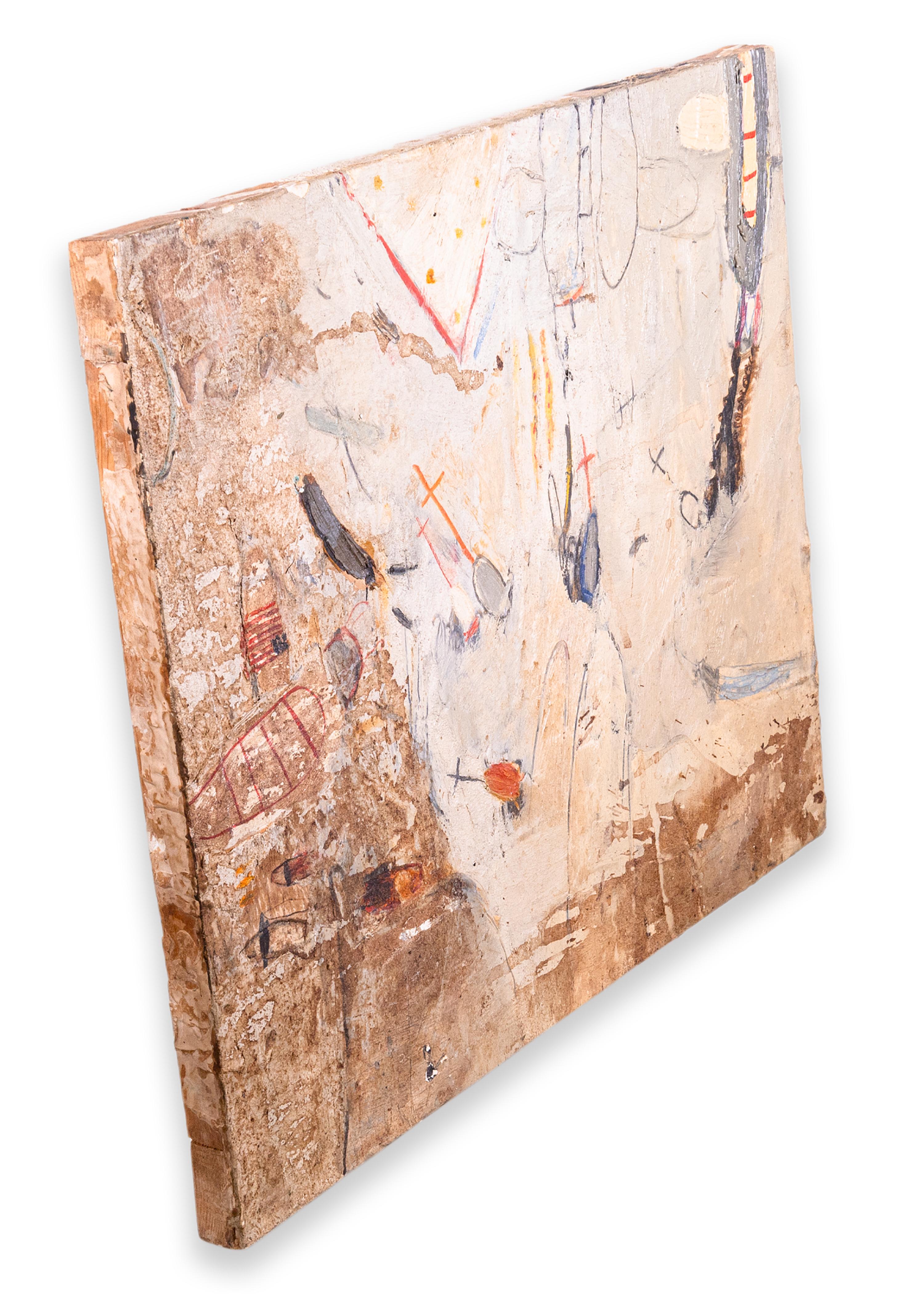 Barbara Goodman For Betty Signed Abstract Figurative Oil Painting on Paper 1994 en vente 1