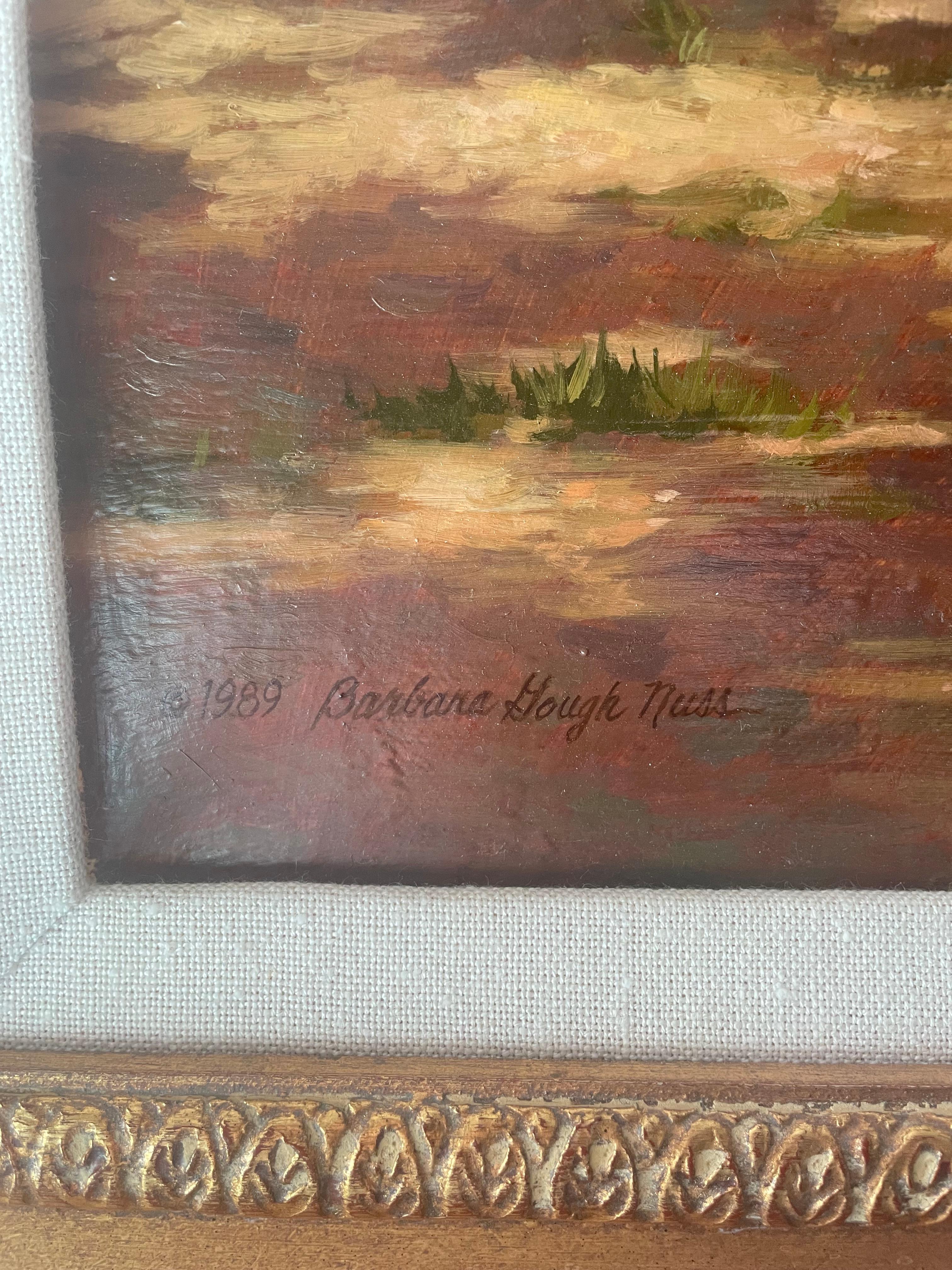 This is an Barbara g nuss original oil painting on canvas in good condition . Comes with providence in the back. The frame is 31x25

