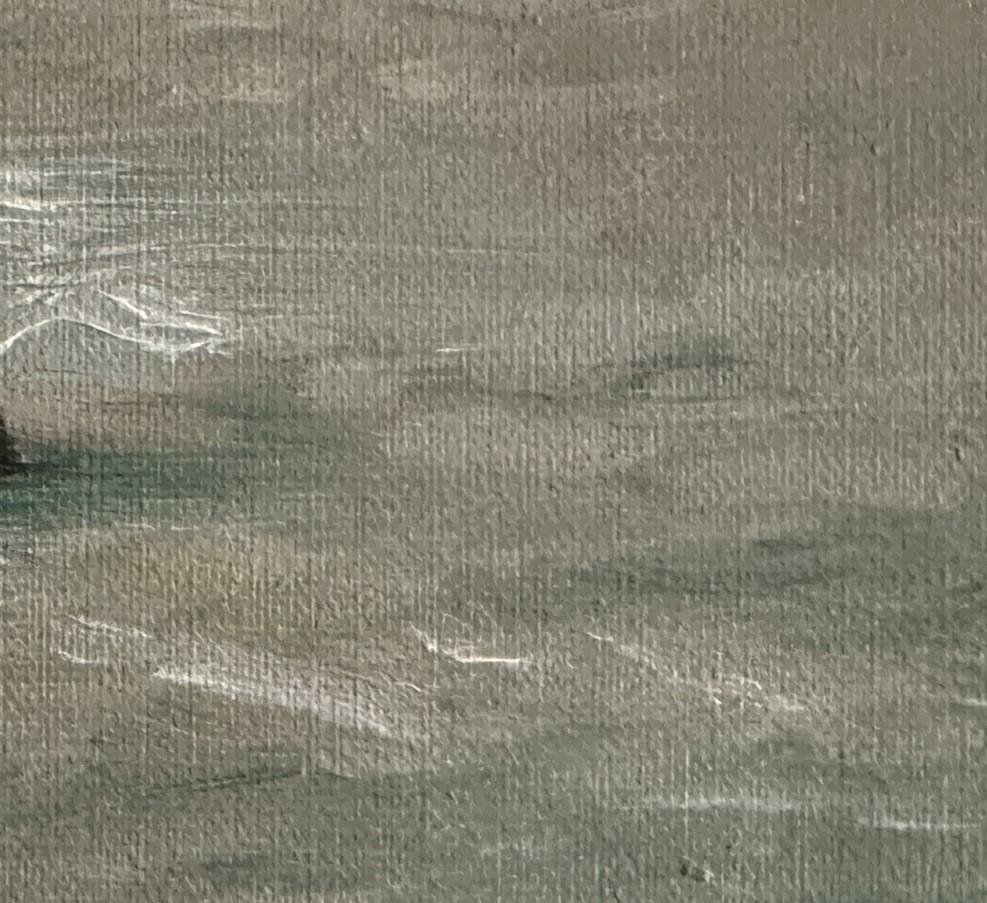 „Goldene Küste“ (2023) Originalgemälde von Barbara Hack, Meereslandschaft im Angebot 3