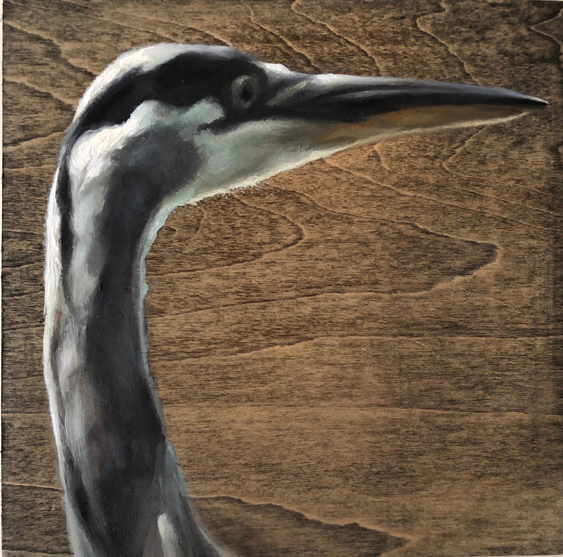 Barbara Hack Animal Painting - Heron