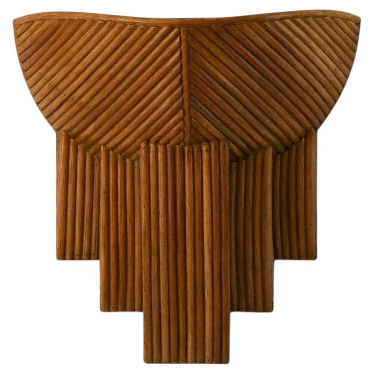 Applique a mezza cupola in rattan Barbara Lampada da parete in rattan Art&Deco piegato