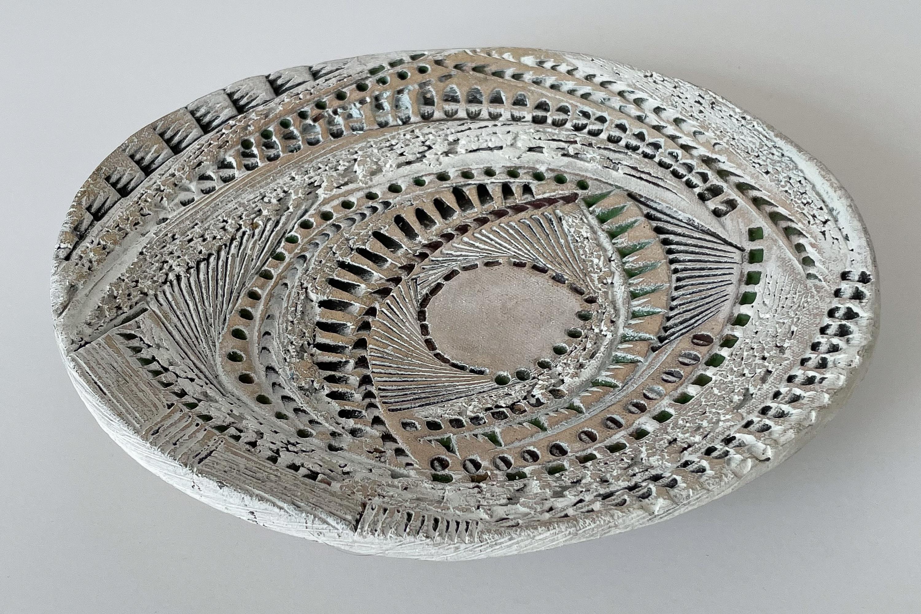 Mid-Century Modern Barbara Haring Studio Pottery Textured Dish