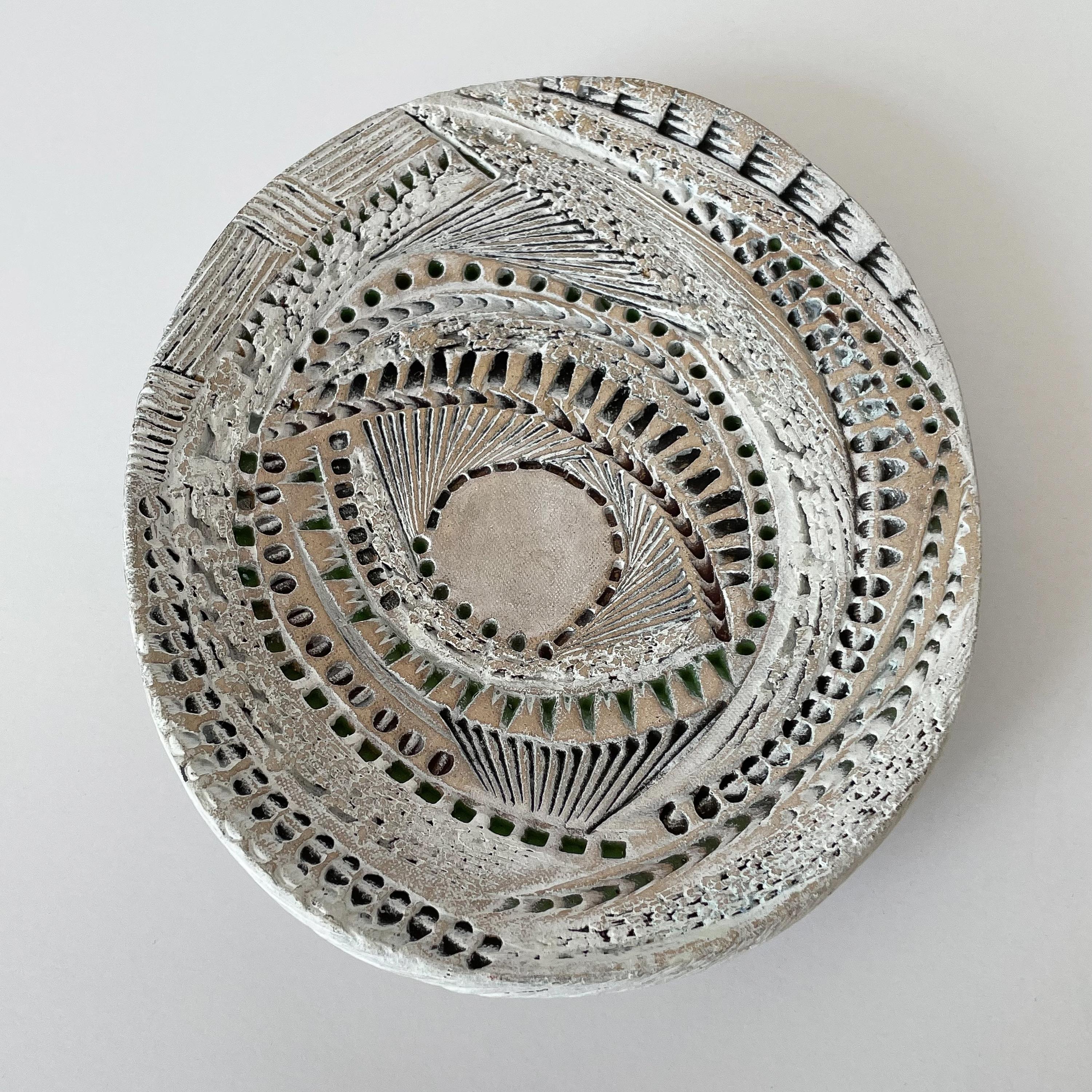 20th Century Barbara Haring Studio Pottery Textured Dish