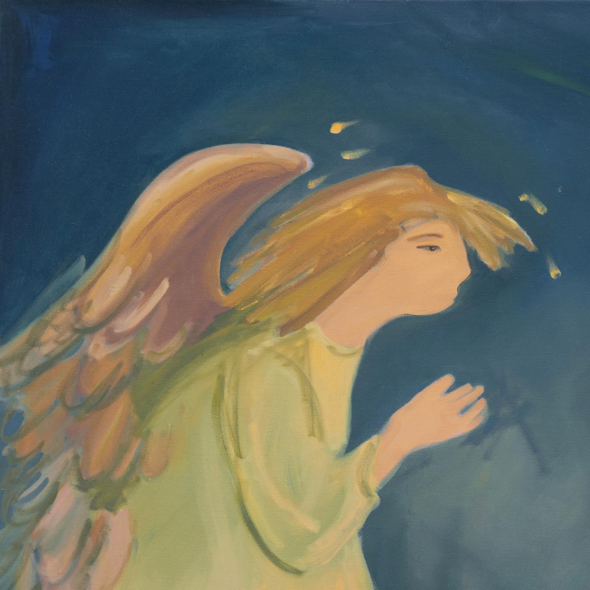 'Anunciación', Mujer Artista, Área de la Bahía de San Francisco UCB, UCSF, San Petersburgo, Rusia - Figurative Painting Gris de Barbara Hazard