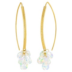 Barbara Heinrich Fine Ethiopian Opal Faceted Briolette Gold Dangle Drop Earrings