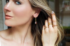 Barbara Heinrich Vivid Multi-Color Sapphire Gold Navette Drop Earrings