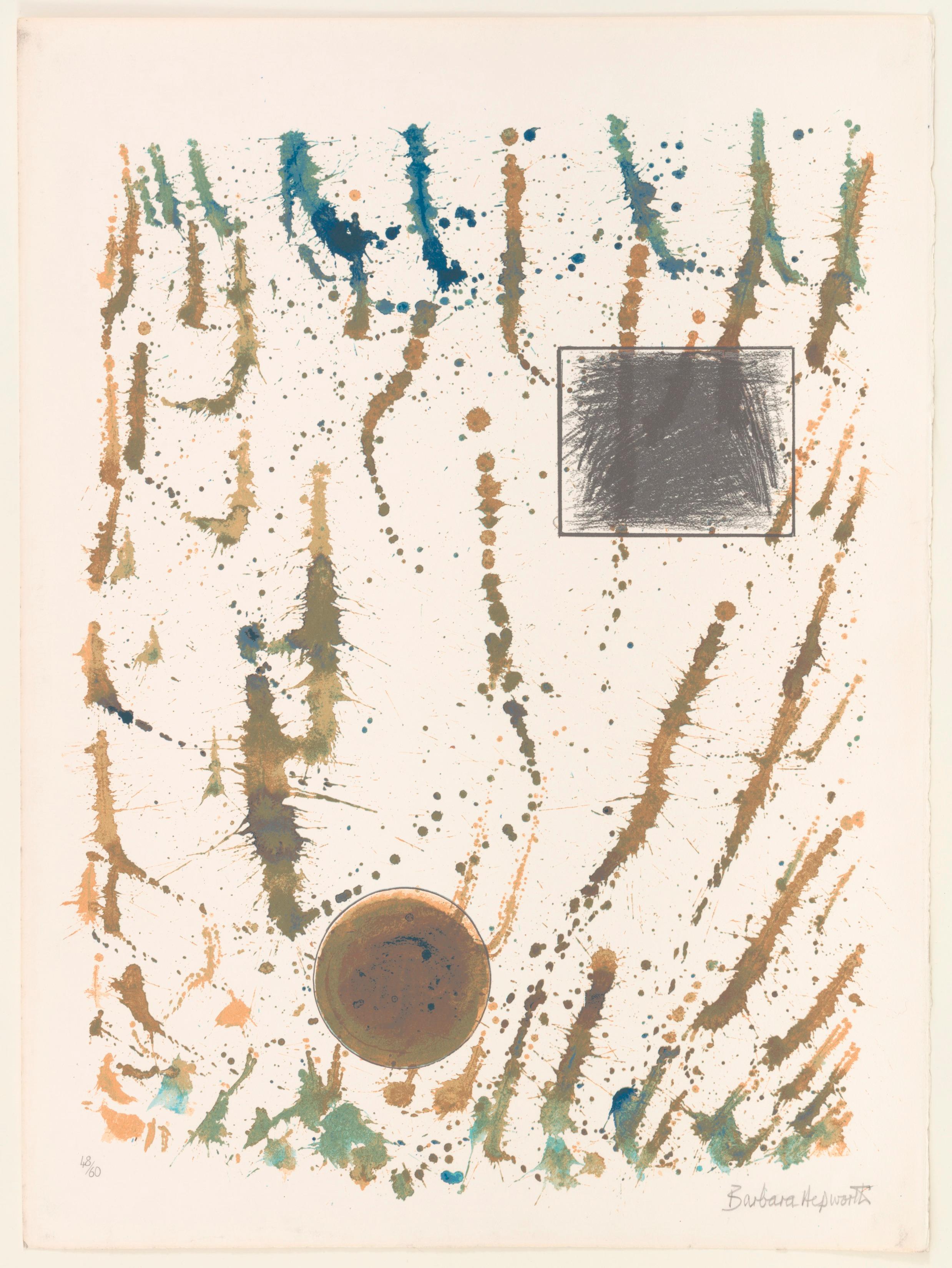 Barbara Hepworth Abstract Print – Formen in einem Flurry