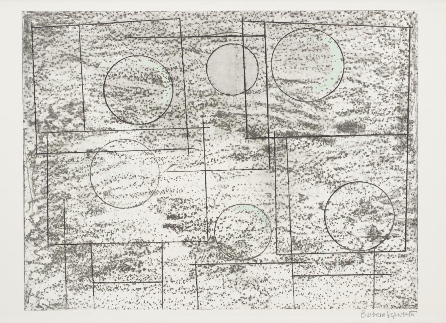 Square and circles (1969) (signed) - Print by Barbara Hepworth
