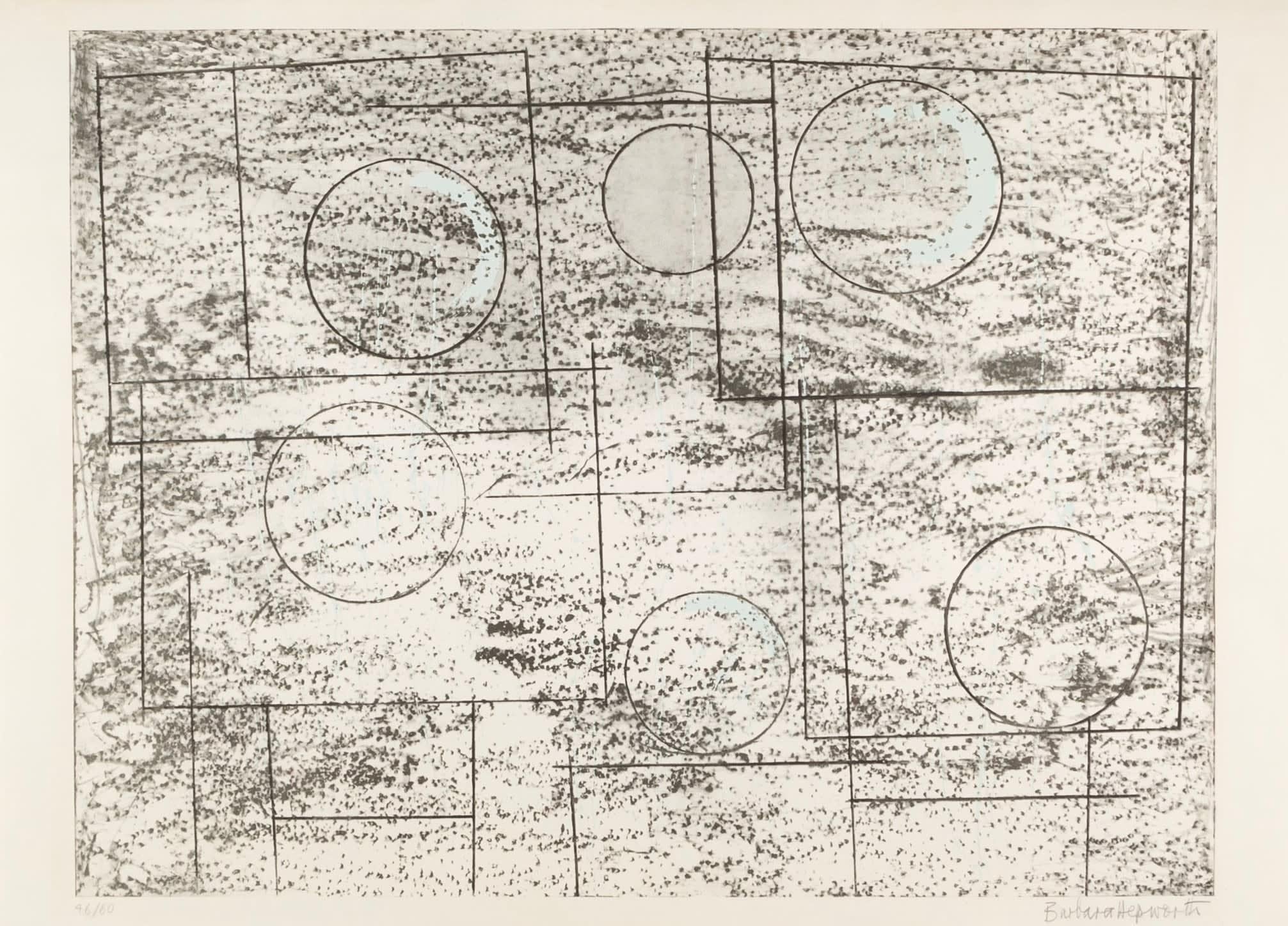 Cuadrados y círculos, de Doce litografías de Barbara Hepworth, 1969

Más información:
Técnica: litografía
58 x 80 cm
22 7/8 x 31 1/2 pulg.
firmado y numerado a lápiz

Barbara Hepworth fue una de las más grandes artistas del siglo XX.

 Nació en