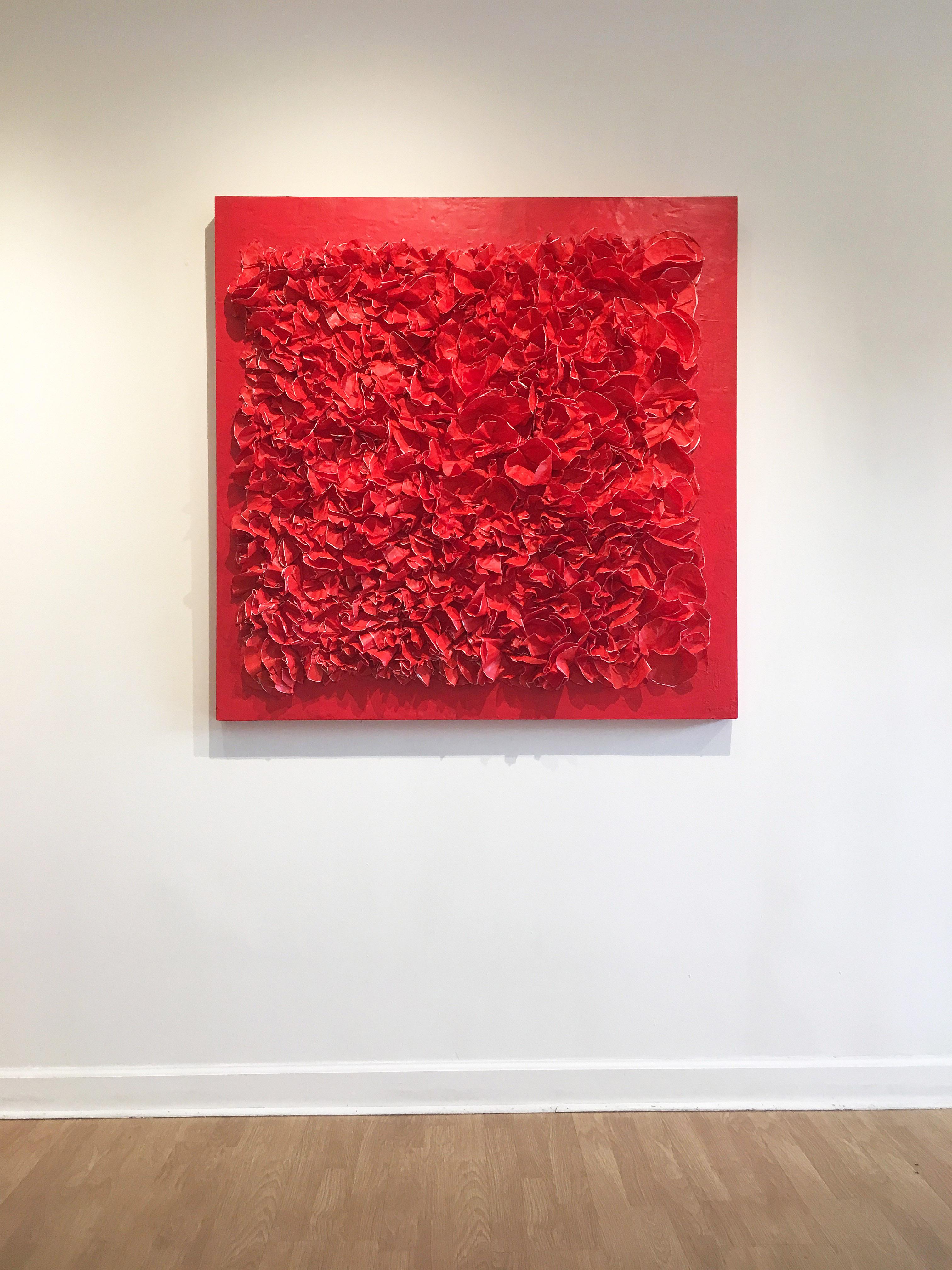 Crimson Time - Abstract Mixed Media Art by Barbara Hirsch