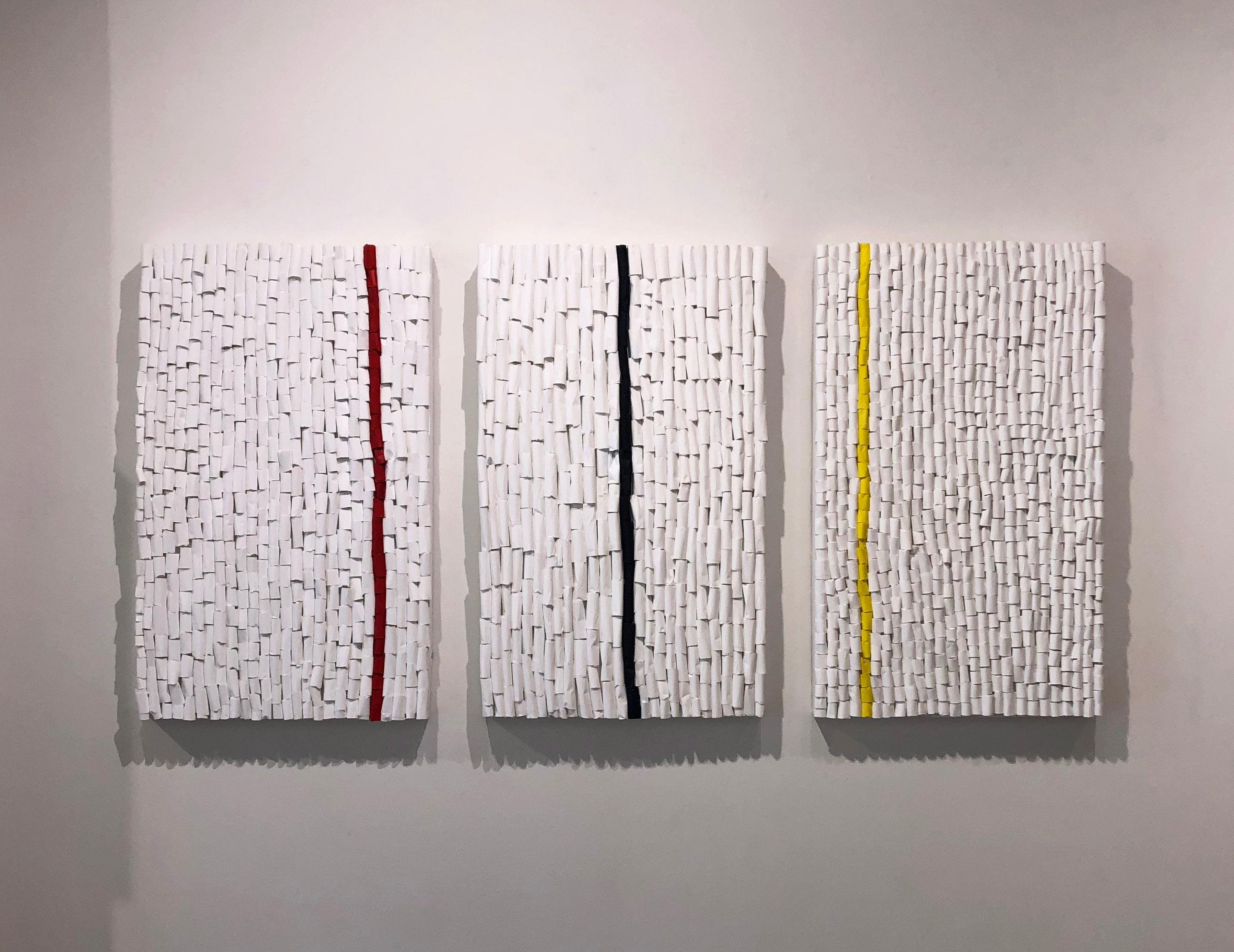 Rice paper & acrylic, Sculptural wall work, Barbara Hirsch, In Parallel 1