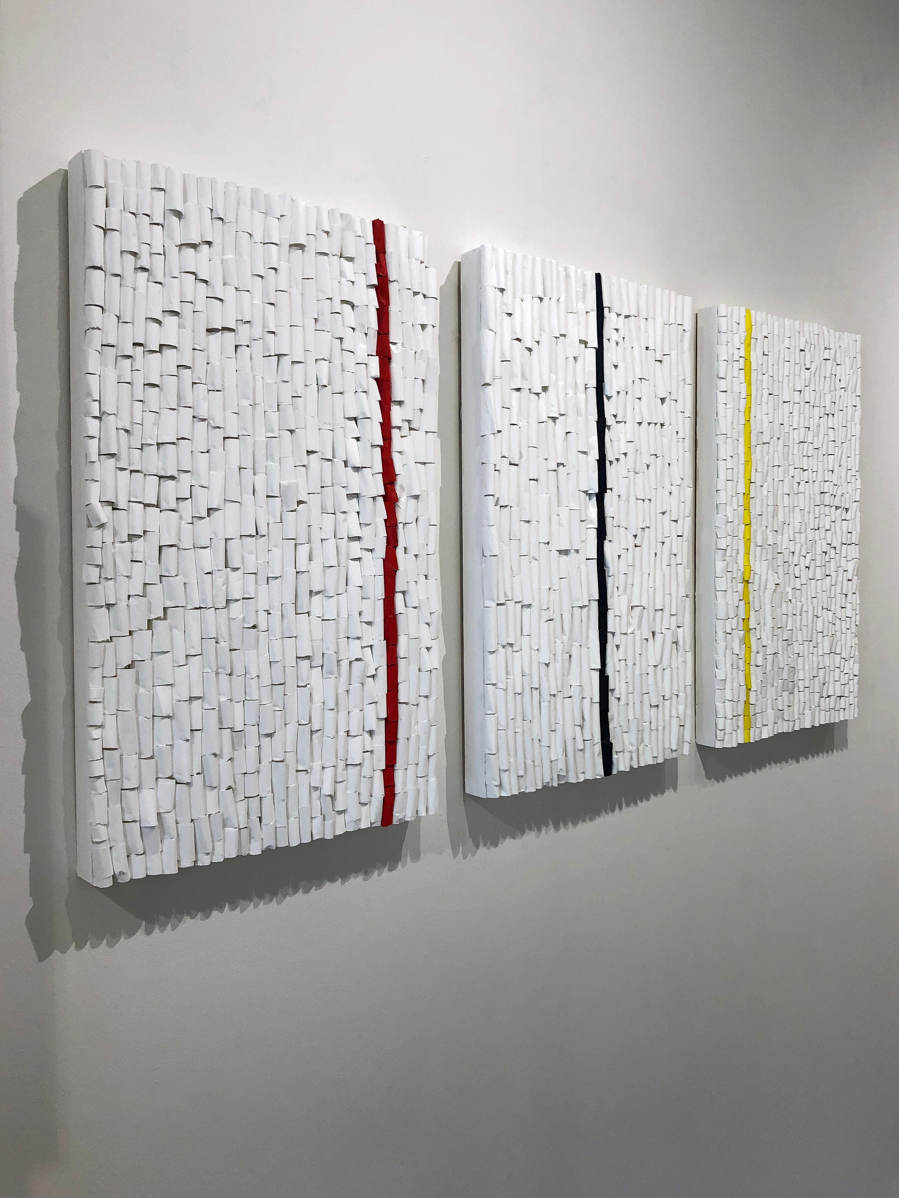 Rice paper & acrylic, Sculptural wall work, Barbara Hirsch, In Parallel 2