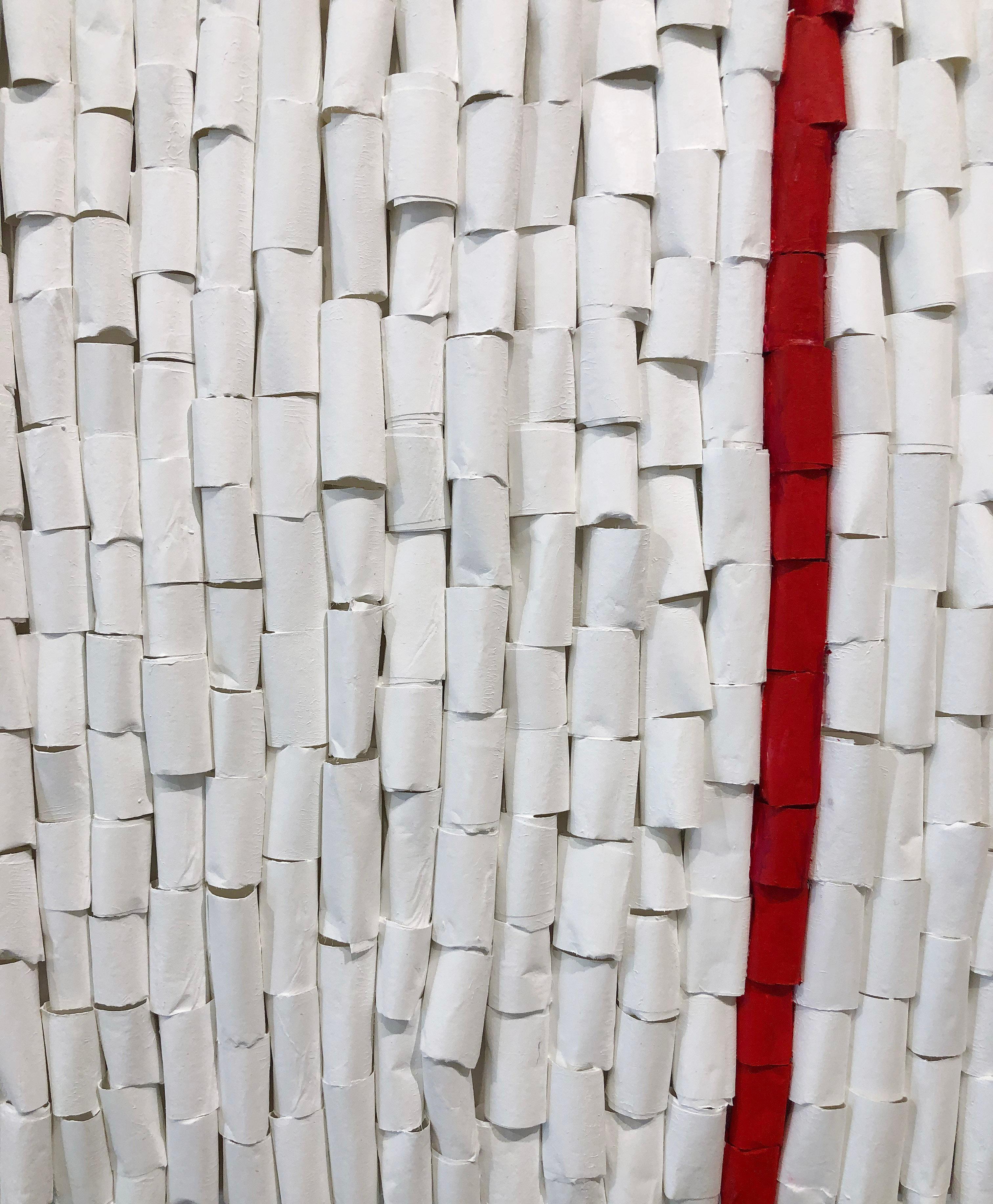 Rice paper & acrylic, Sculptural wall work, Barbara Hirsch, In Parallel 4