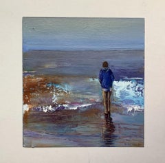 A beach - Contemporary Acrylic Painting,  Seascape, Polish art