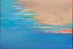 Une plage - XXIe siècle, peinture acrylique contemporaine, paysage