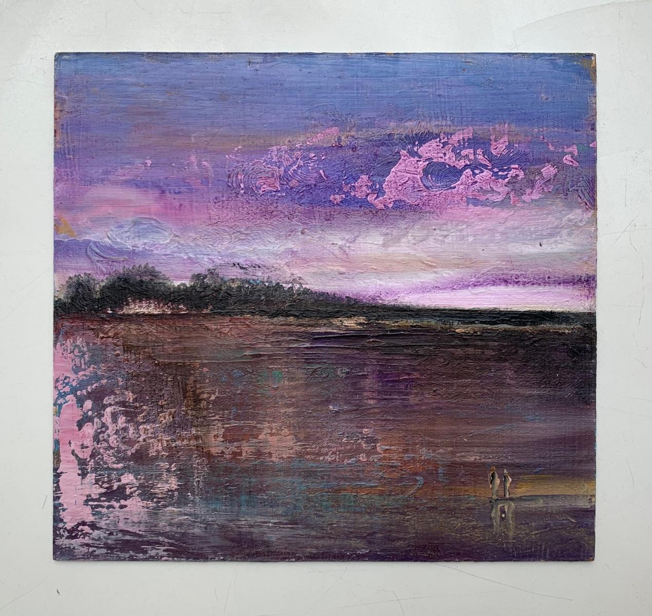 Un paysage 4. Peinture acrylique contemporaine, figurative, art polonais - Painting de Barbara Hubert