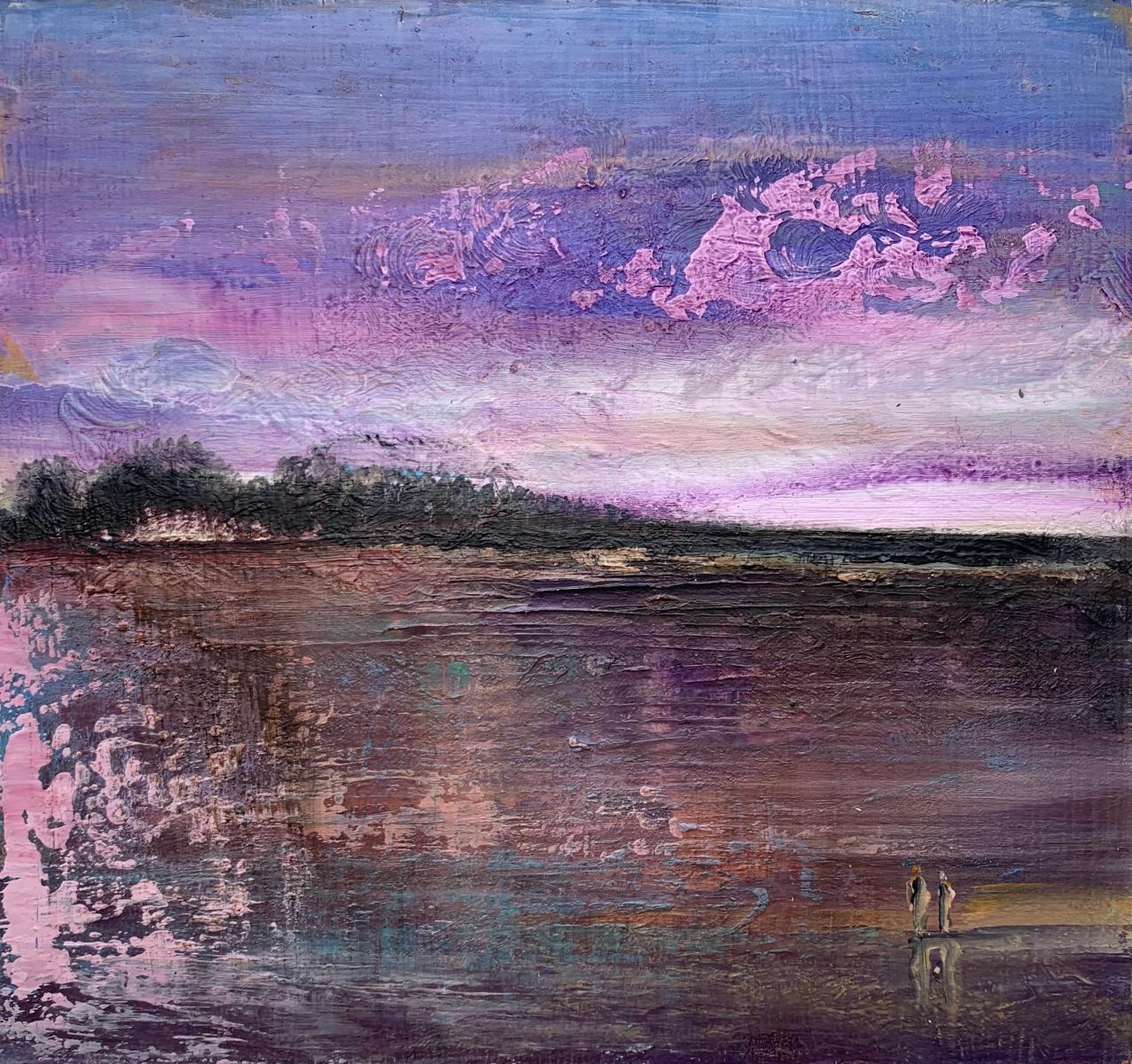 Landscape Painting Barbara Hubert - Un paysage 4. Peinture acrylique contemporaine, figurative, art polonais