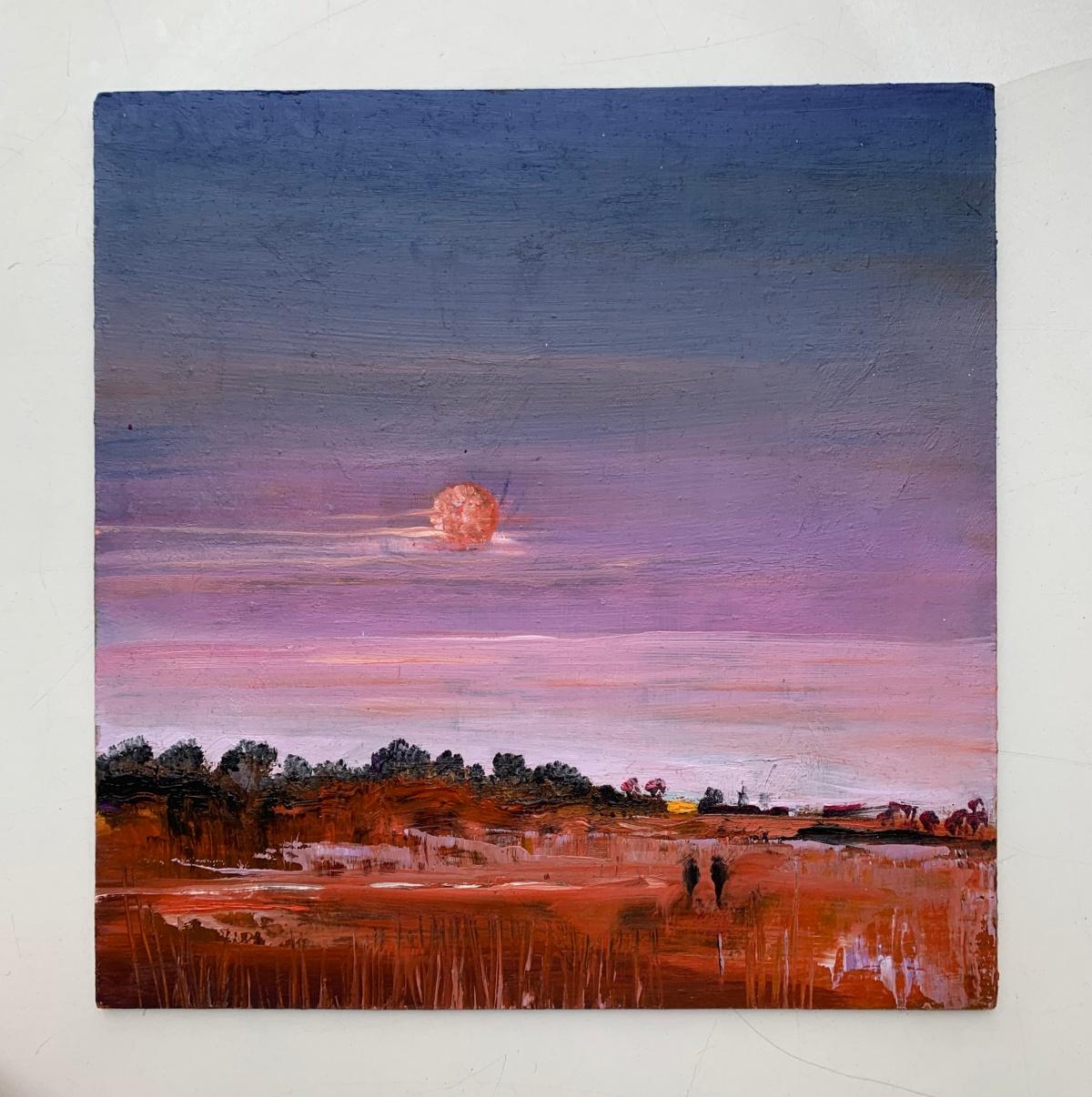 Un paysage. Peinture acrylique contemporaine, Paysage, Art polonais - Painting de Barbara Hubert