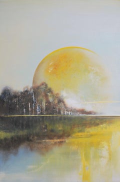 Un paesaggio. Alba 3 - Pittura a olio contemporanea, arte polacca