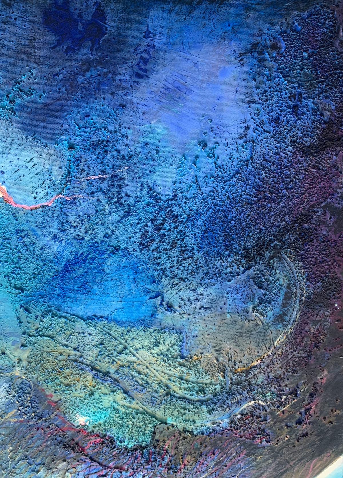 A Planet 2. Peinture acrylique contemporaine, Cosmos, Grande échelle, Artiste polonais - Painting de Barbara Hubert
