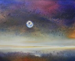 Helle Nacht. Contemporary Oil Abstract Landscape Painting, polnischer Künstler