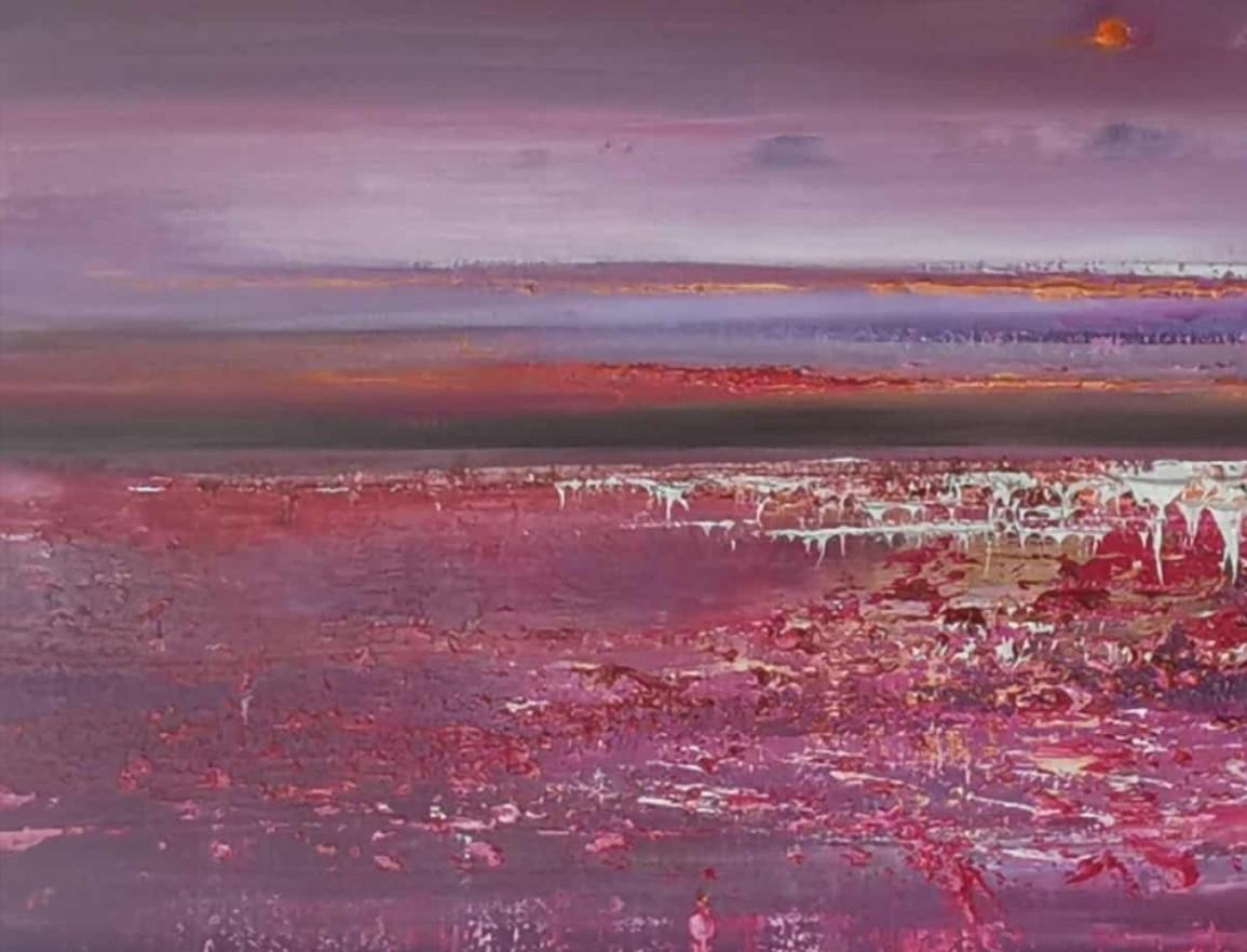 Ende des Sommers. Zeitgenössische Öl-Landschaftsmalerei, polnischer Künstler – Painting von Barbara Hubert